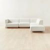 Furniture * | Cb2 Discounts Terrain 5-Piece L-Shaped Ivory Boucle Sectional Sofa With Left Arm