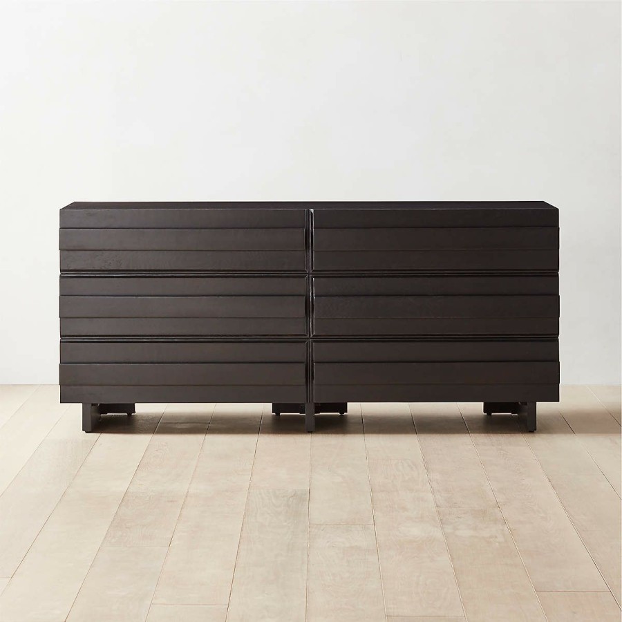 Furniture * | Cb2 Fashionable Seacliff Low 6-Drawer Oak Dresser