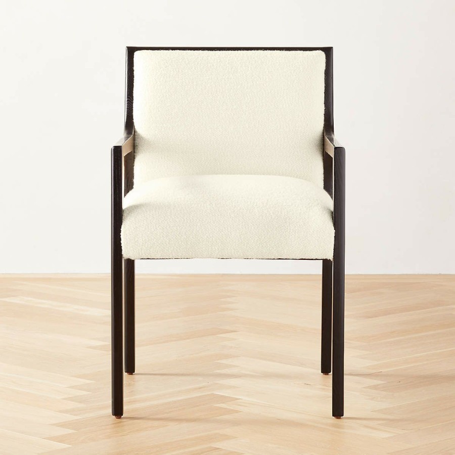 Furniture * | Cb2 Promotions Segur Ivory Boucle Armchair