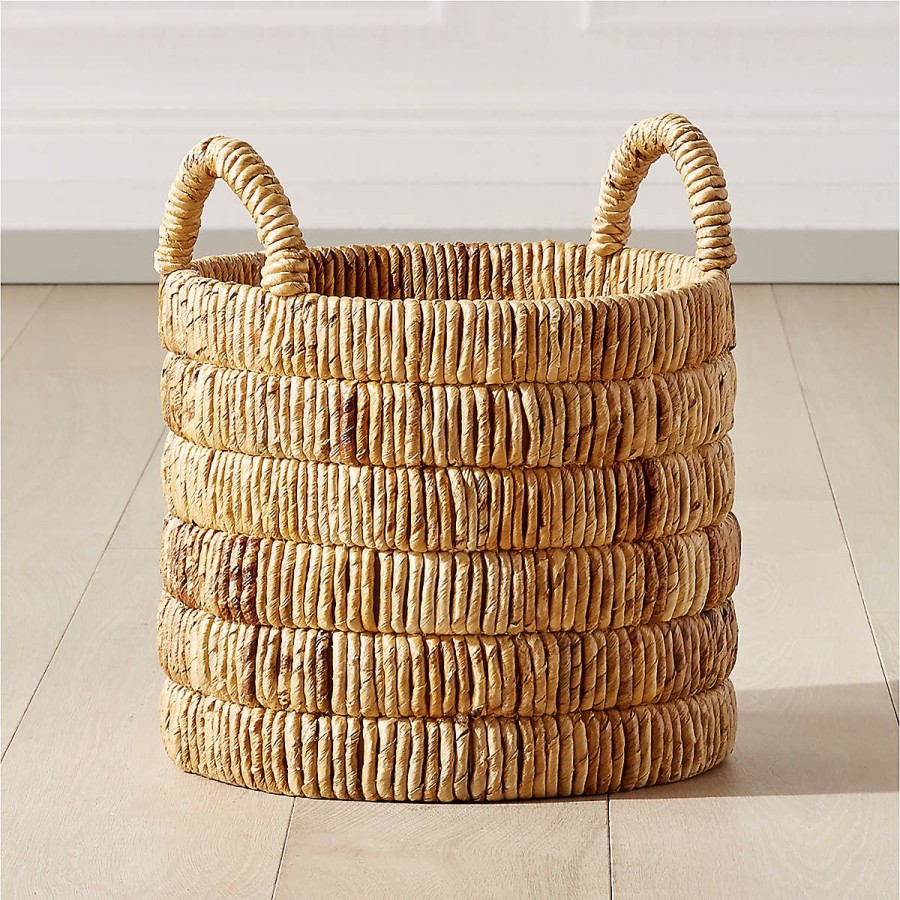 Decor & Mirrors * | Cb2 Online Milos Handwoven Storage Basket Medium