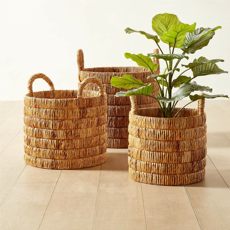 Decor & Mirrors * | Cb2 Online Milos Handwoven Storage Basket Medium