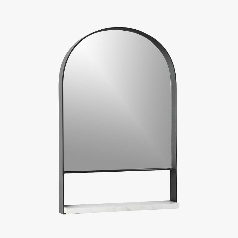 Decor & Mirrors * | Cb2 Hot Sell Hugh Wall Mirror With Marble Shelf 24 X36.25