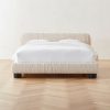 Furniture * | Cb2 Online Cantar Ivory Velvet Upholstered Queen Bed