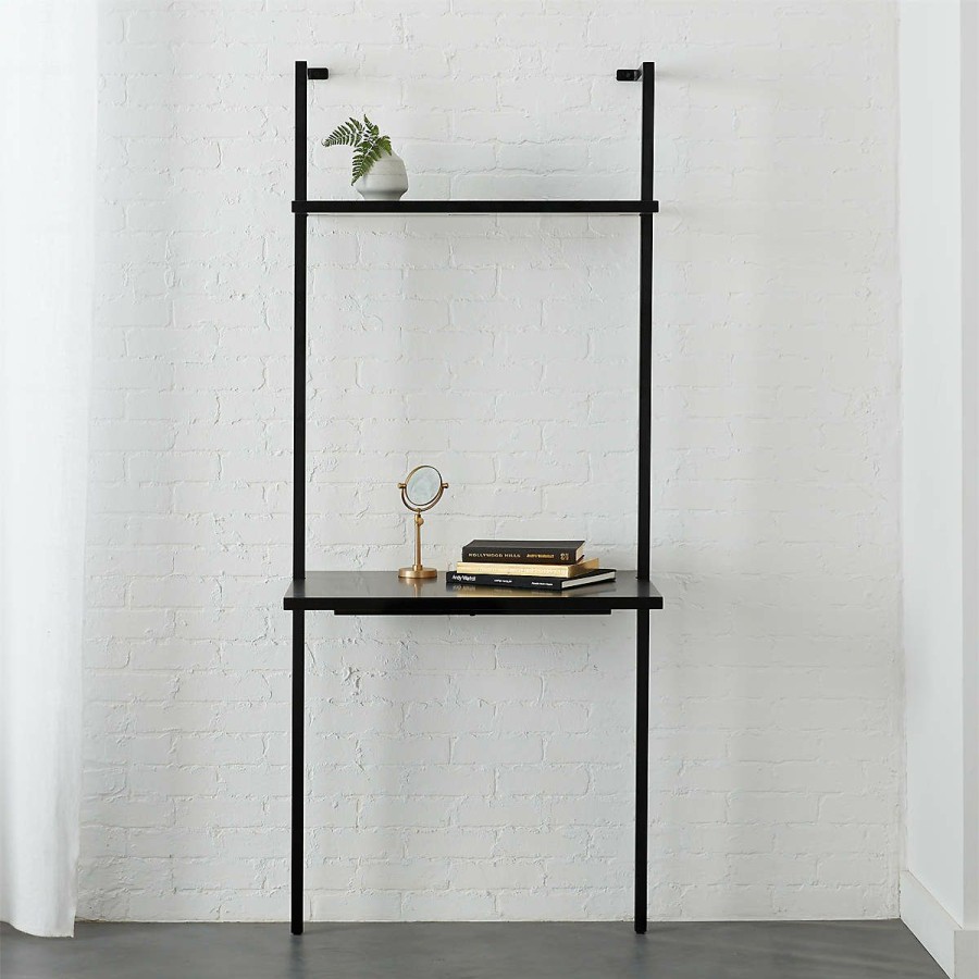 Furniture * | Cb2 Low Price Stairway Wall Mount Desk With Shelf 72.5"