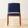 Furniture * | Cb2 Reliable Quality Paglia Blue Velvet Dining Chair