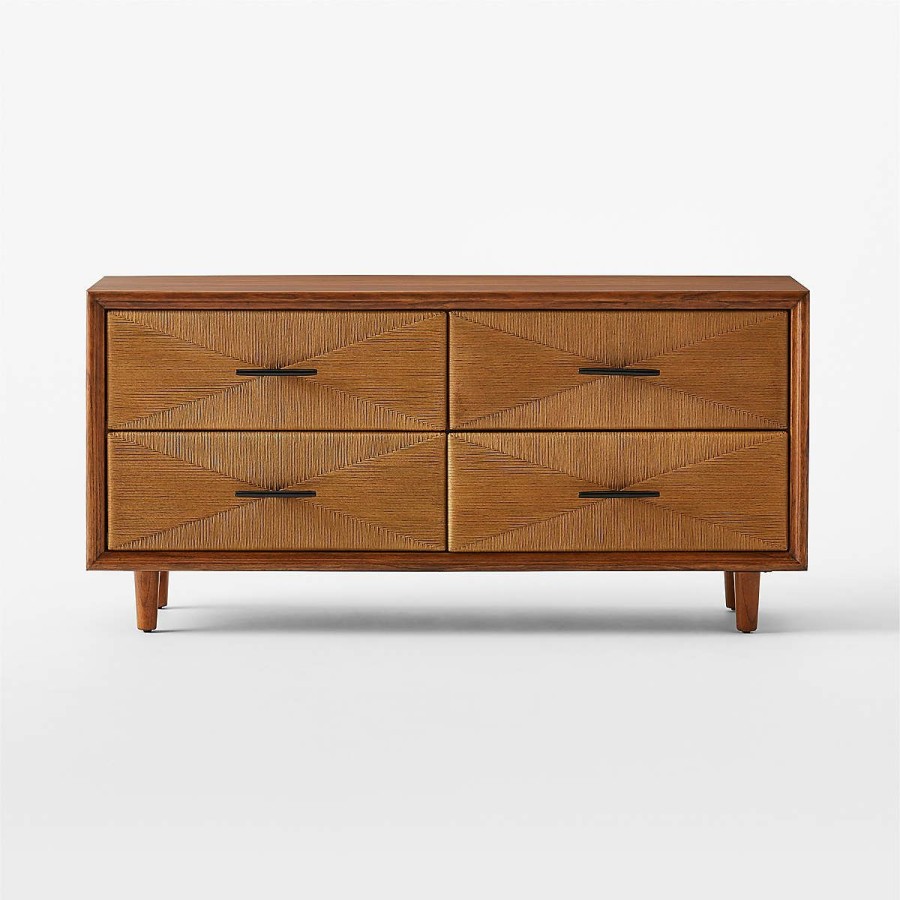 Furniture * | Cb2 Low Price Verano 4-Drawer Rattan Dresser