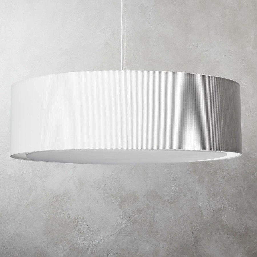 Lighting * | Cb2 New Arrivals Equator White Oversized Pendant Light