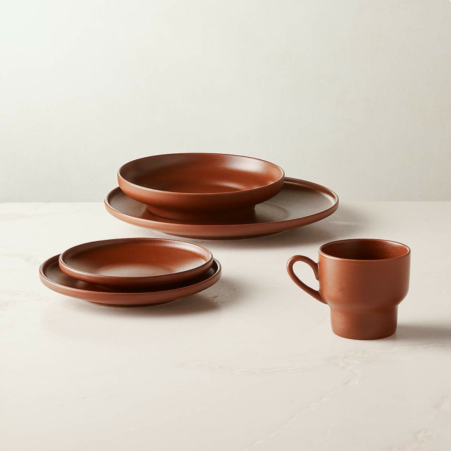 Kitchen & Dining * | Cb2 Gift Selection Contempri Brown Salad Plate