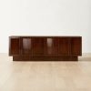 Furniture * | Cb2 Excellent Shutter High-Gloss Walnut Wood Media Console