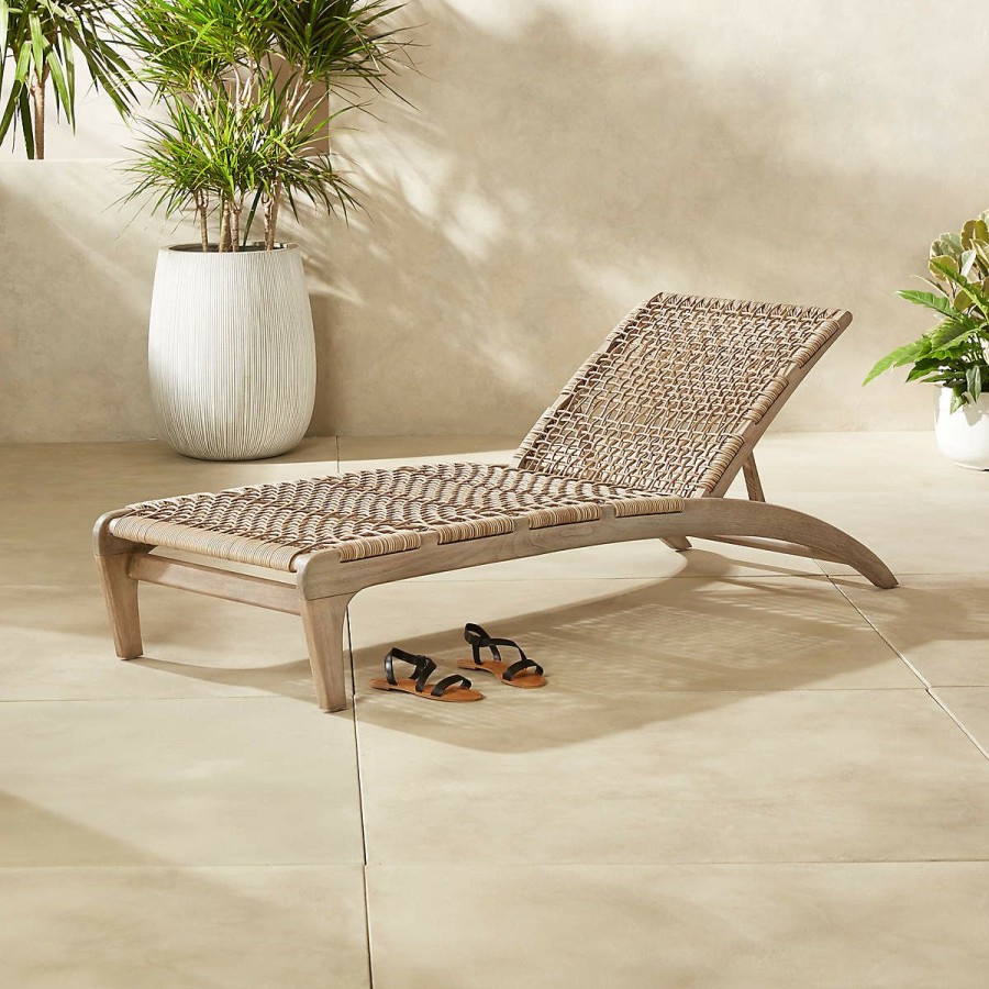 Outdoor * | Cb2 New Arrivals Lodi Woven Outdoor Chaise Lounge