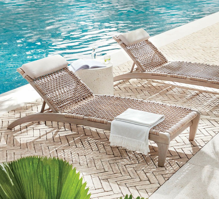 Outdoor * | Cb2 New Arrivals Lodi Woven Outdoor Chaise Lounge