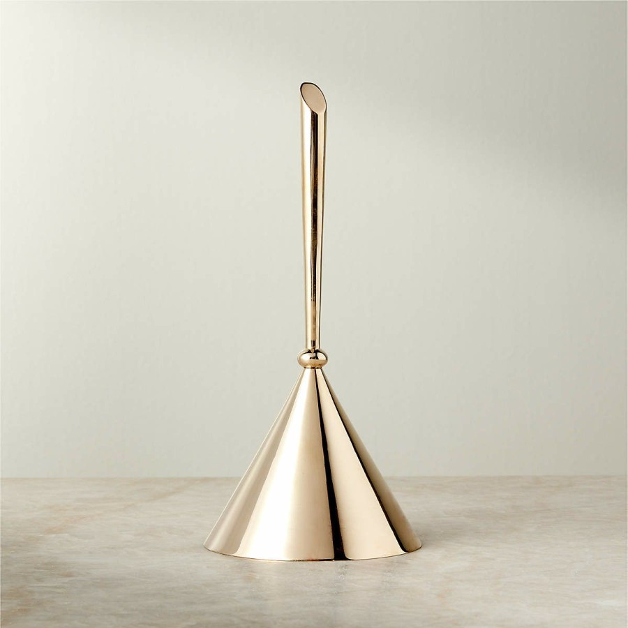 Kitchen & Dining * | Cb2 New Arrivals Polished Brass Dinner Bell