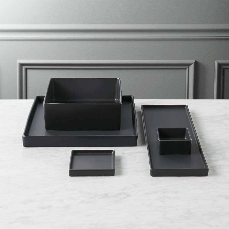 Kitchen & Dining * | Cb2 Quick Delivery Bento Square Black Mini Bowl