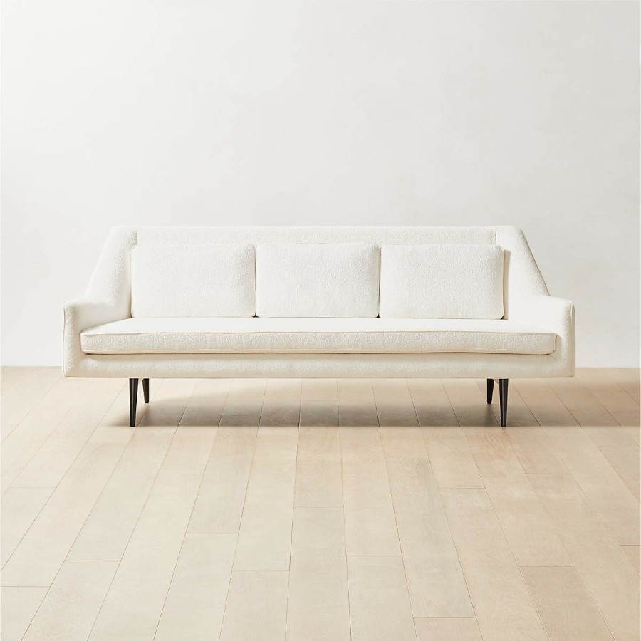 Furniture * | Cb2 Low Price Origami Ivory Boucle Sofa