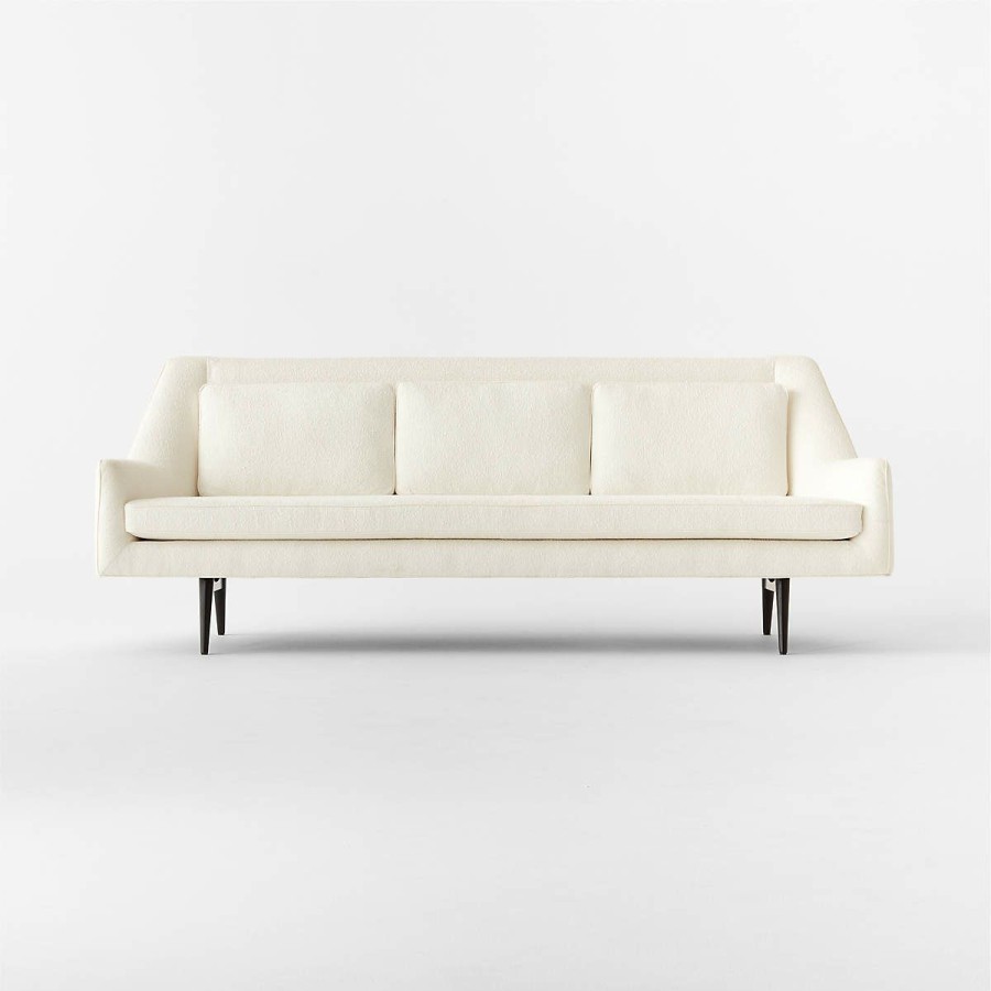 Furniture * | Cb2 Low Price Origami Ivory Boucle Sofa