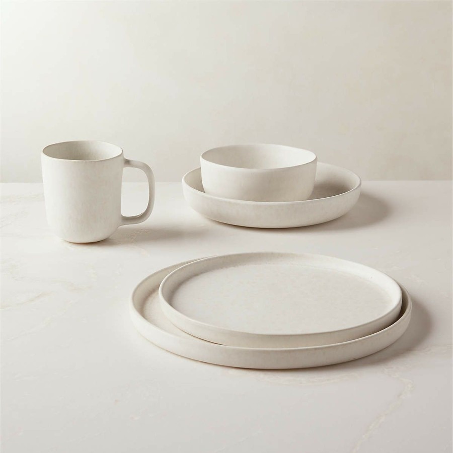 Kitchen & Dining * | Cb2 Discount Sale Drift White Soup Bowl With Reactive Glaze