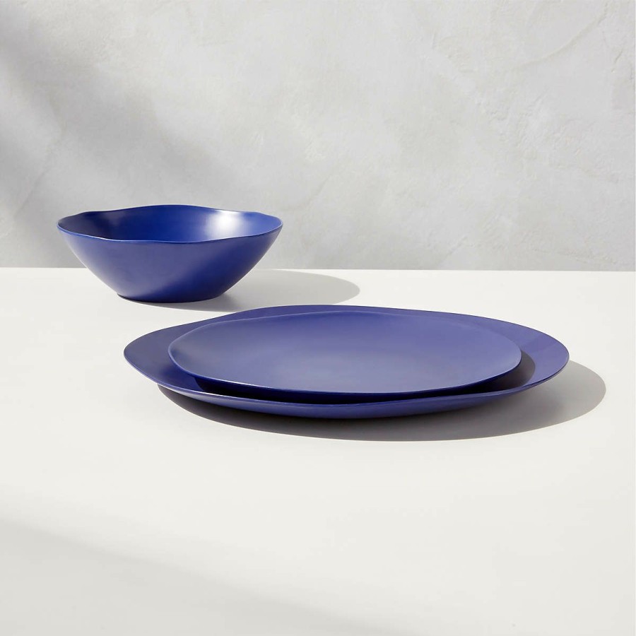 Kitchen & Dining * | Cb2 Original Pebble Cobalt Blue Melamine Salad Plate