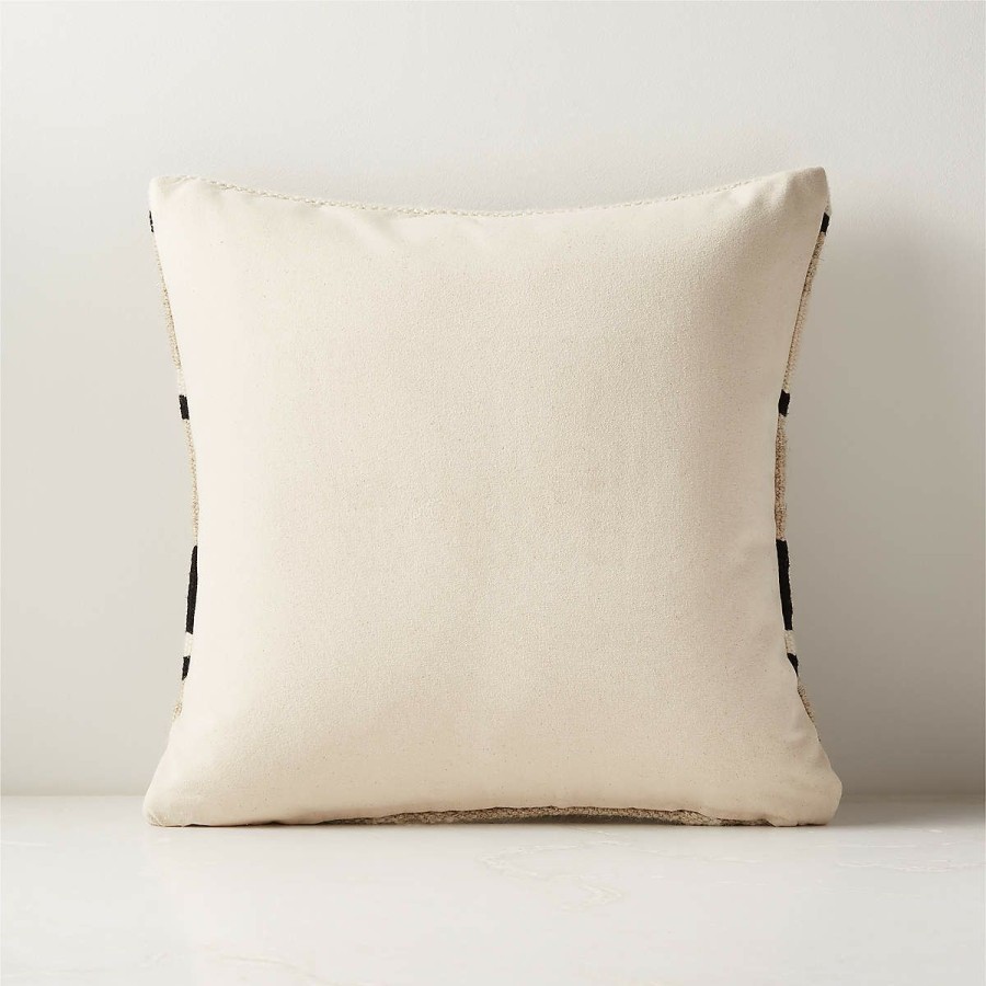 Pillows & Throws * | Cb2 Fashionable Diya Woven Natural And Black Throw Pillow With Down-Alternative Insert 18