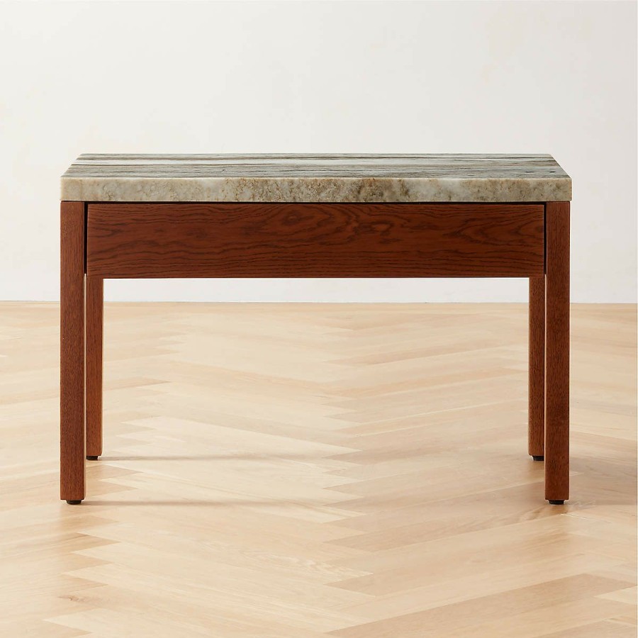 Furniture * | Cb2 Hot Sell Ryne Marble Top Nightstand