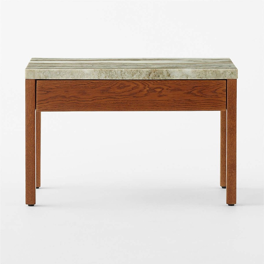 Furniture * | Cb2 Hot Sell Ryne Marble Top Nightstand