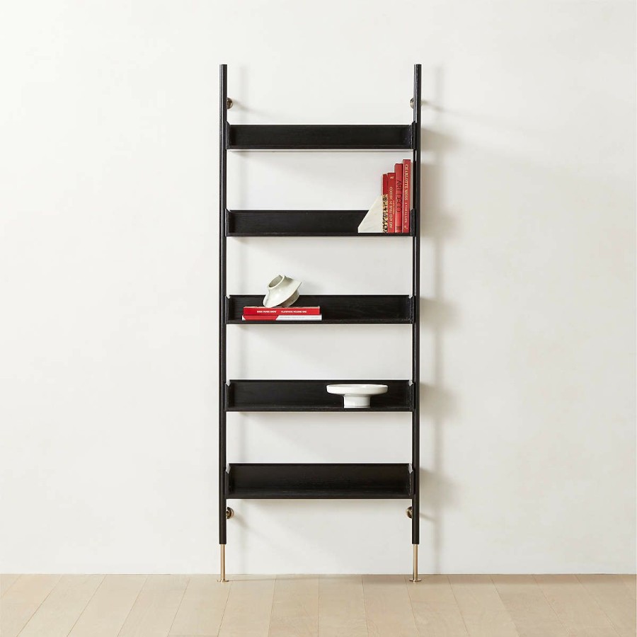 Furniture * | Cb2 New Arrivals Effie Oak Wall Mount Bookshelf