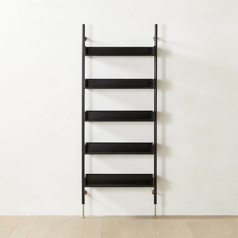 Furniture * | Cb2 New Arrivals Effie Oak Wall Mount Bookshelf