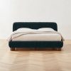 Furniture * | Cb2 Gift Selection Cantar Blue Velvet Upholstered Queen Bed