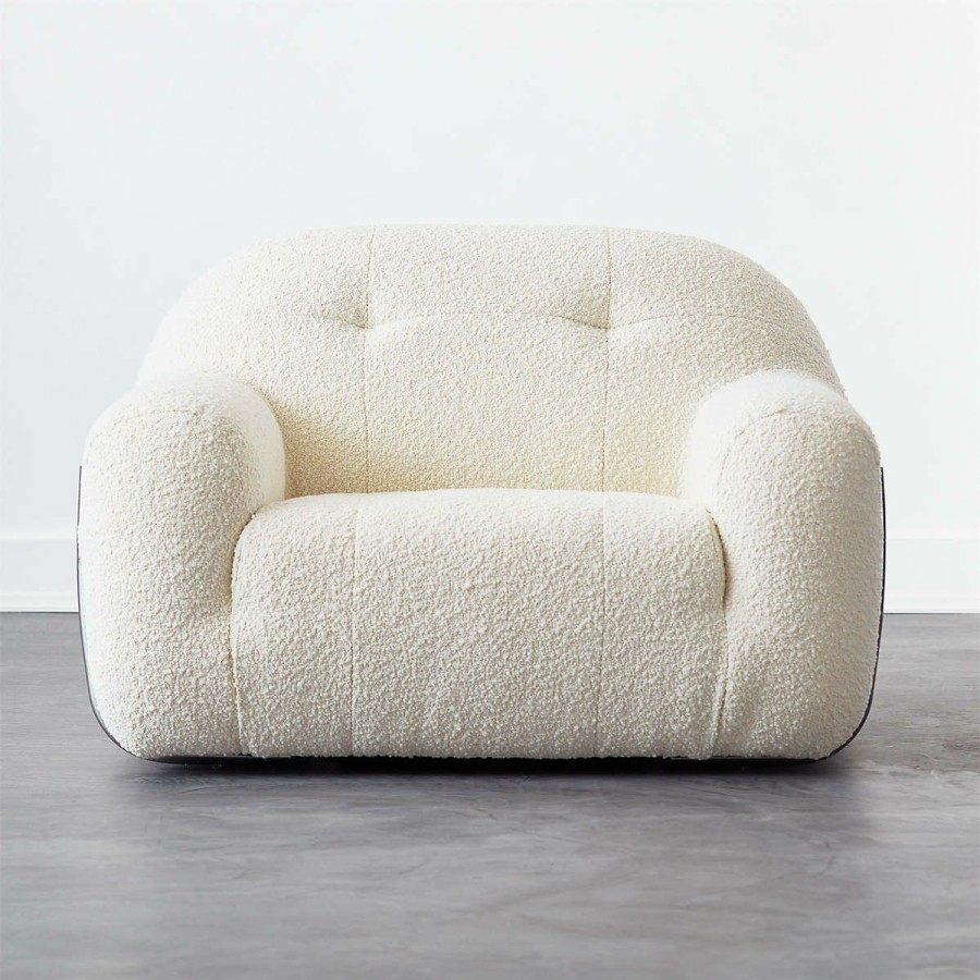 Furniture * | Cb2 Discounts Brace Cream Boucle Chair