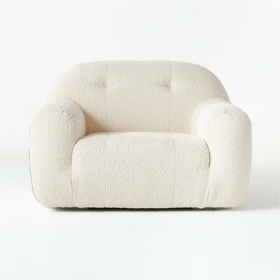 Furniture * | Cb2 Discounts Brace Cream Boucle Chair