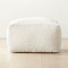 Pillows & Throws * | Cb2 Excellent Ivory Boucle Pouf Large