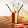 Decor & Mirrors * | Cb2 New Arrivals Solid Brass Studio Pencil Cup