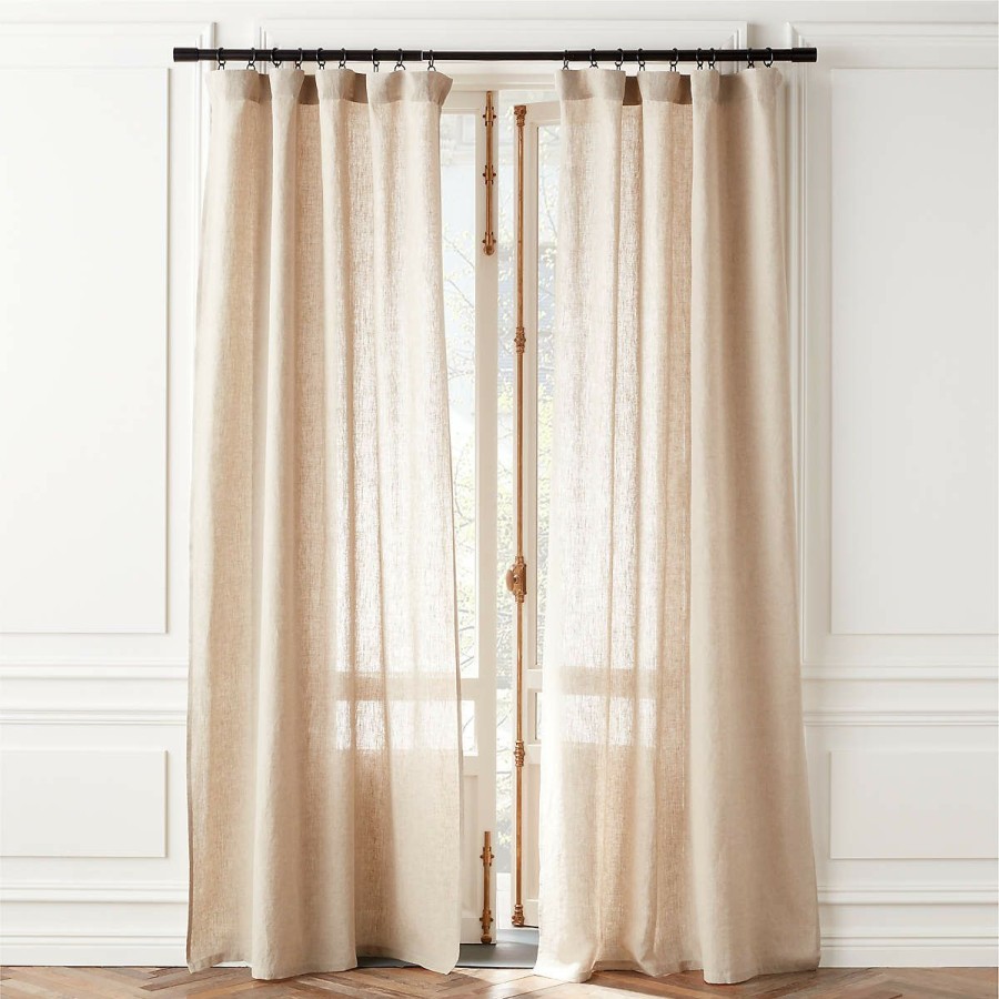 Decor & Mirrors * | Cb2 Gift Selection Linen Window Curtain Panel 48"X84"