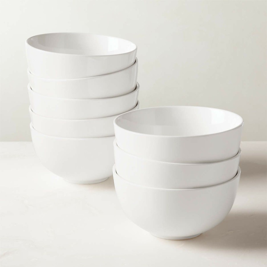 Kitchen & Dining * | Cb2 Quick Delivery Contact White Soup Bowl Set Of 8