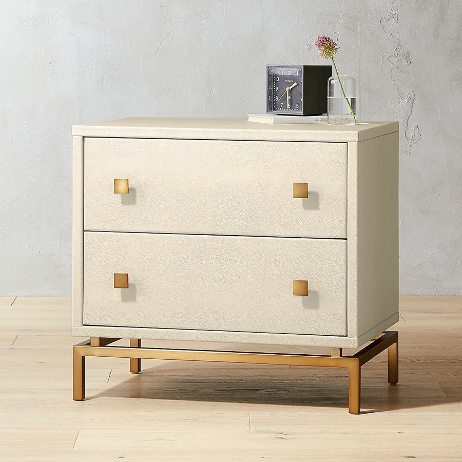 Furniture * | Cb2 Low Price Shagreen Embossed Nightstand