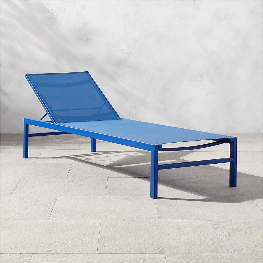 Outdoor * | Cb2 New Arrivals Idle Cobalt Sun Lounger