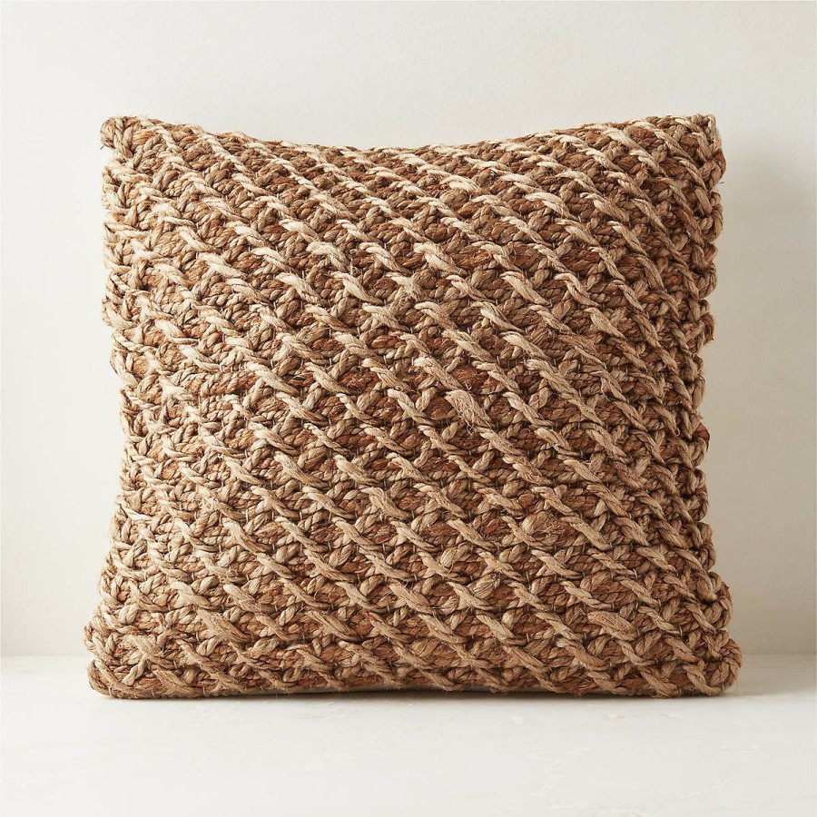 Pillows & Throws * | Cb2 Reliable Quality 20 Colina Woven Jute Throw Pillow