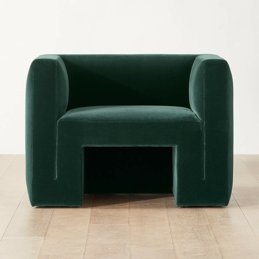 Furniture * | Cb2 New Arrivals Matra Deep Teal Velvet Lounge Chair