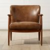 Furniture * | Cb2 Fashionable Troubadour Saddle Leather Wood Frame Chair