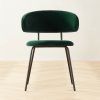 Furniture * | Cb2 Original Birba Peacock Blue Velvet Dining Chair