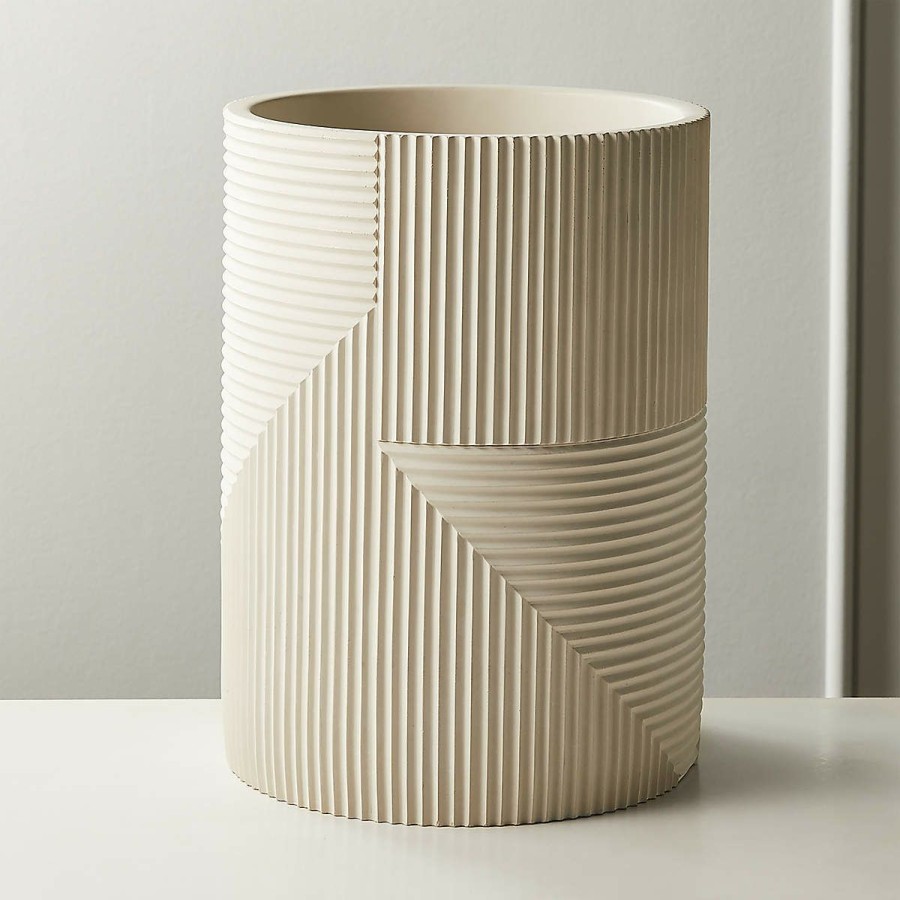 Decor & Mirrors * | Cb2 Quick Delivery Chelsea Cement Wastebasket