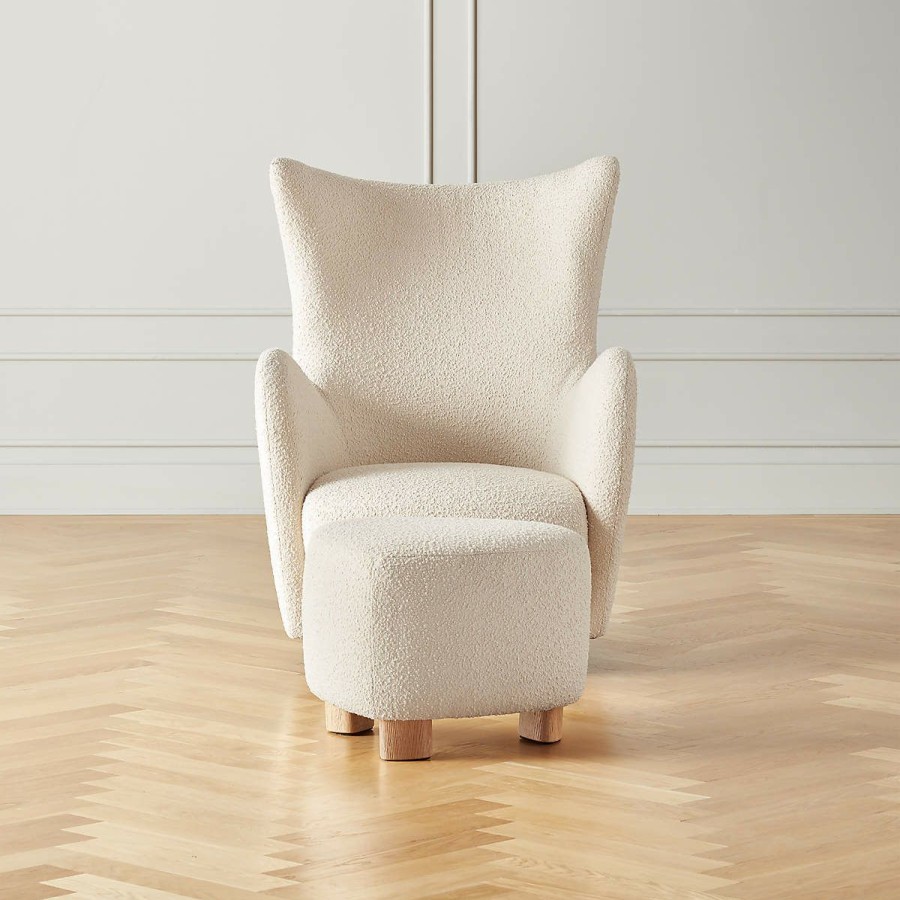 Furniture * | Cb2 Online Bozzi Chair And Ottoman Set