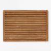 Bedding & Bath * | Cb2 Hot Sell Lateral Teak Bath Mat 21.75 X32