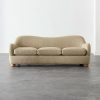 Furniture * | Cb2 Fashion Bacio Camel Boucle Sofa With Bleached Oak Legs