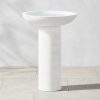 Outdoor * | Cb2 New Arrivals Flatform White Cement Birdbath