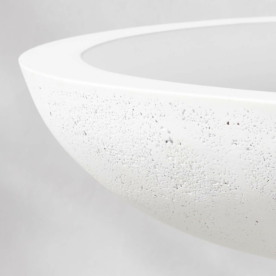 Outdoor * | Cb2 New Arrivals Flatform White Cement Birdbath