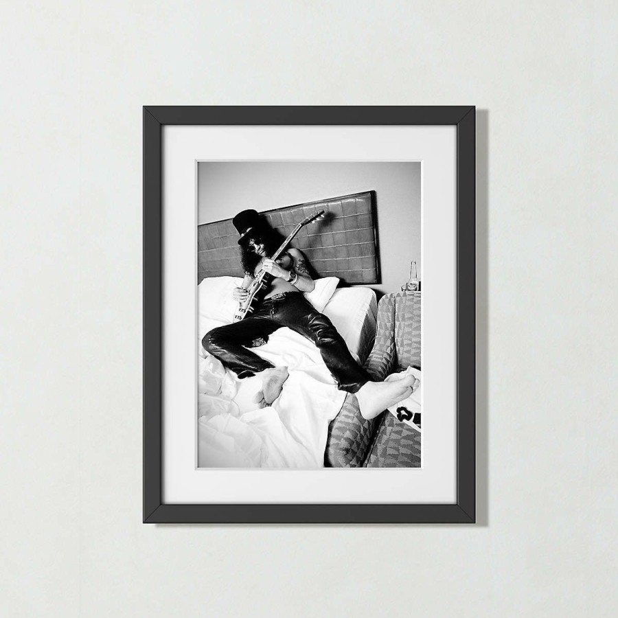 Decor & Mirrors * | Cb2 Popular 'Slash From Guns' N Roses' Photographic Print In Frame 17.5 X21.5