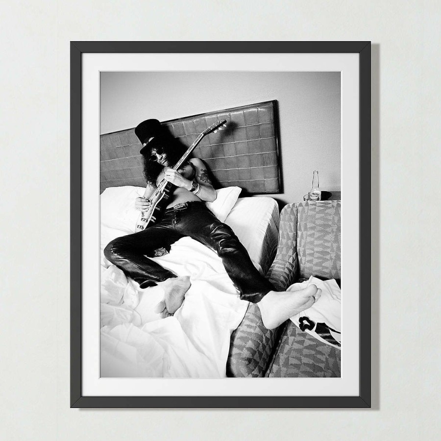 Decor & Mirrors * | Cb2 Popular 'Slash From Guns' N Roses' Photographic Print In Frame 17.5 X21.5