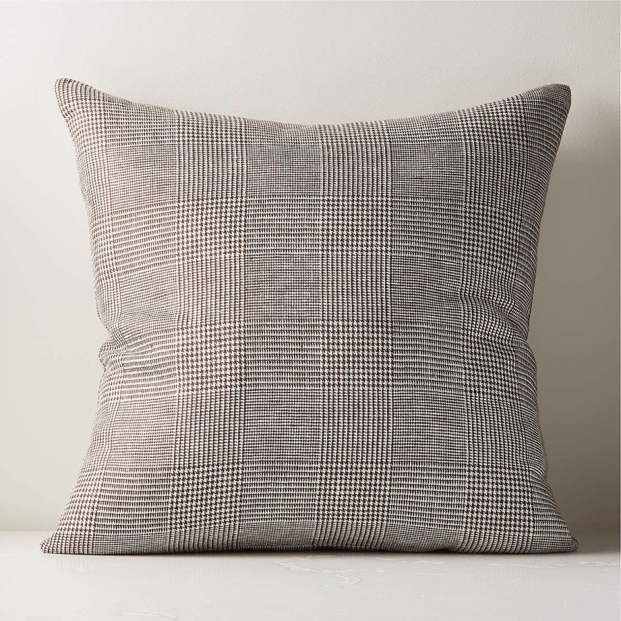 Pillows & Throws * | Cb2 Quick Delivery 23 Houndstooth Linen Throw Pillow