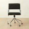 Furniture * | Cb2 New Arrivals Court Black Vegan Leather Office Chair