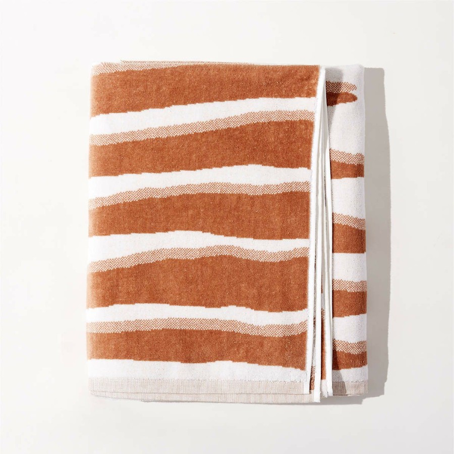 Bedding & Bath * | Cb2 New Arrivals Gato Organic Cotton Tiger Print Beach Towel